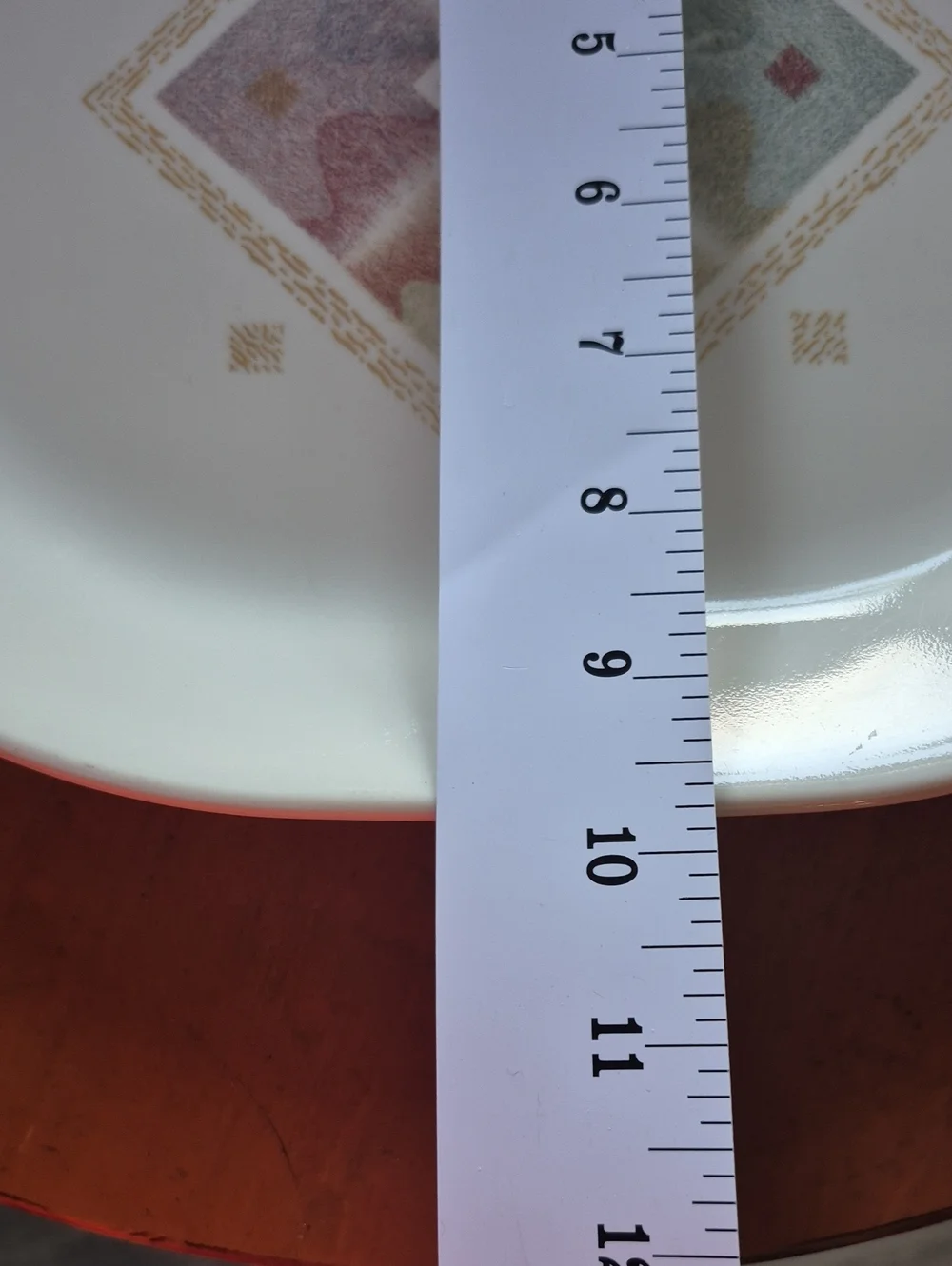 Corelle Mirage Cream Serving Platter with Pastel Geometric Medallion